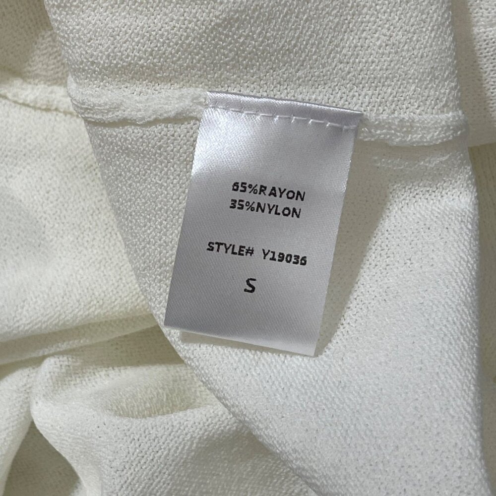 New D0 + BE Smocked Top Knit Cream Size S Small Wide Cuff - Picture 8 of 10